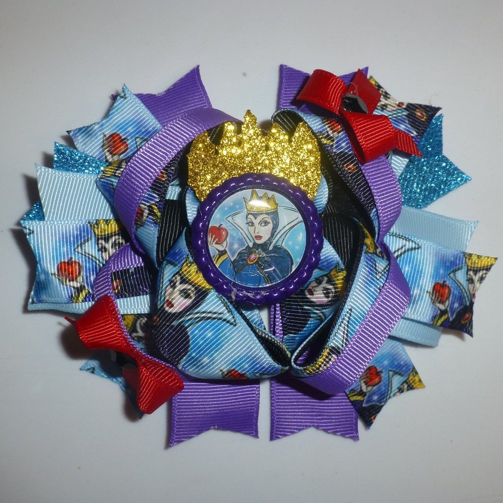 Maleficent Evil Queen Villain Girls 5-Inch Hair Bow Clip Halloween
